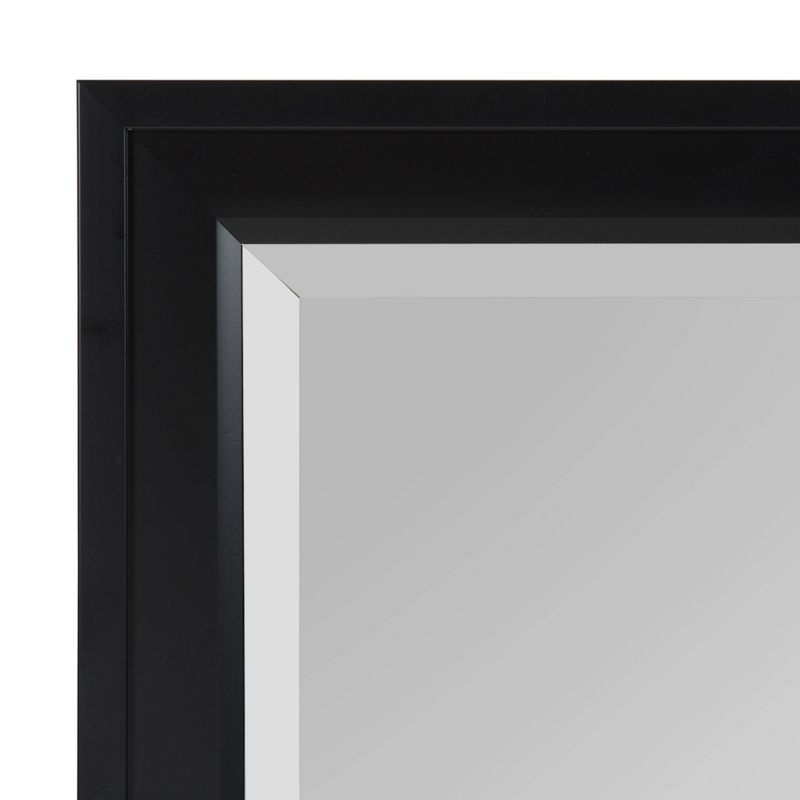 28" x 40" Bosc Framed Wall Mirror Black - DesignOvation: Modern Rectangular Decor, No Assembly Required