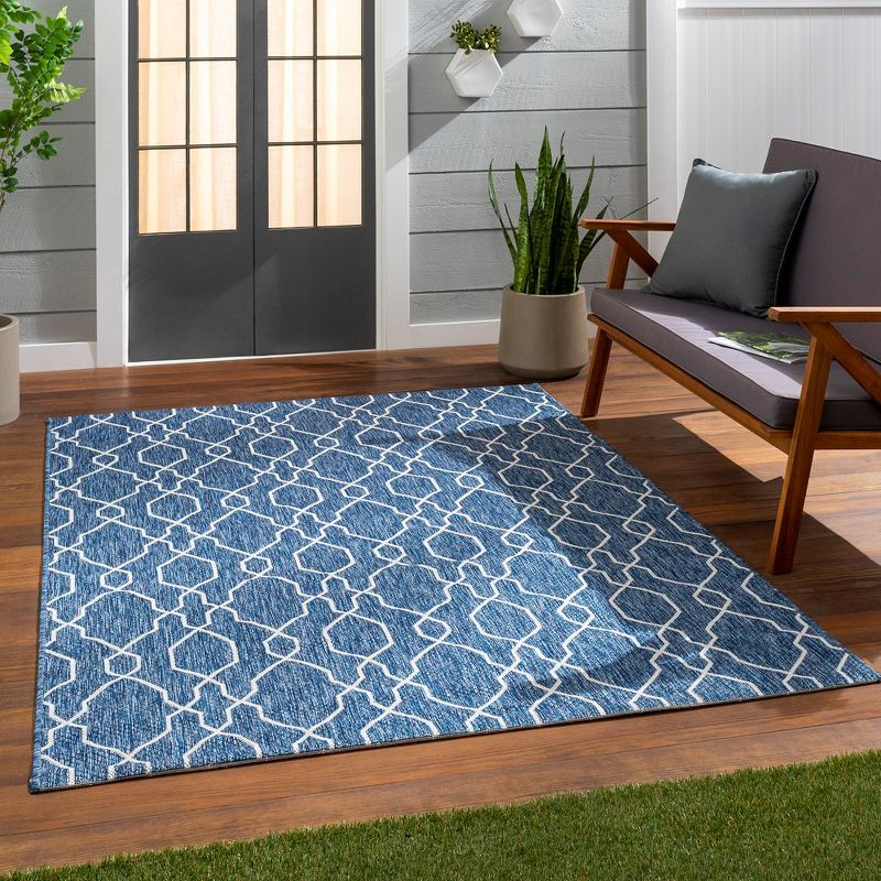 Mark & Day Valentijn 5'3"x7'7" Rectangle Woven Indoor and Outdoor Area Rugs Denim