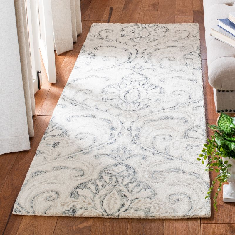 Micro-Loop MLP532 Hand Tufted Runner Rug - Ivory/Grey - 2'3"x11' - Safavieh.