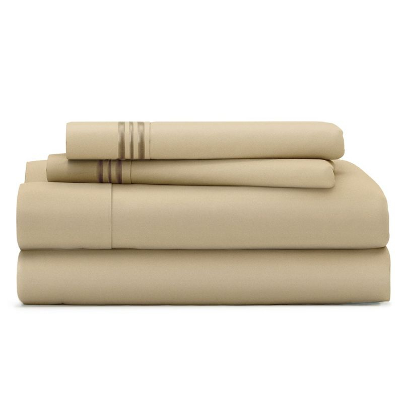 Cosy House Collection Everyday Bed Sheet Set - Tan, Split King