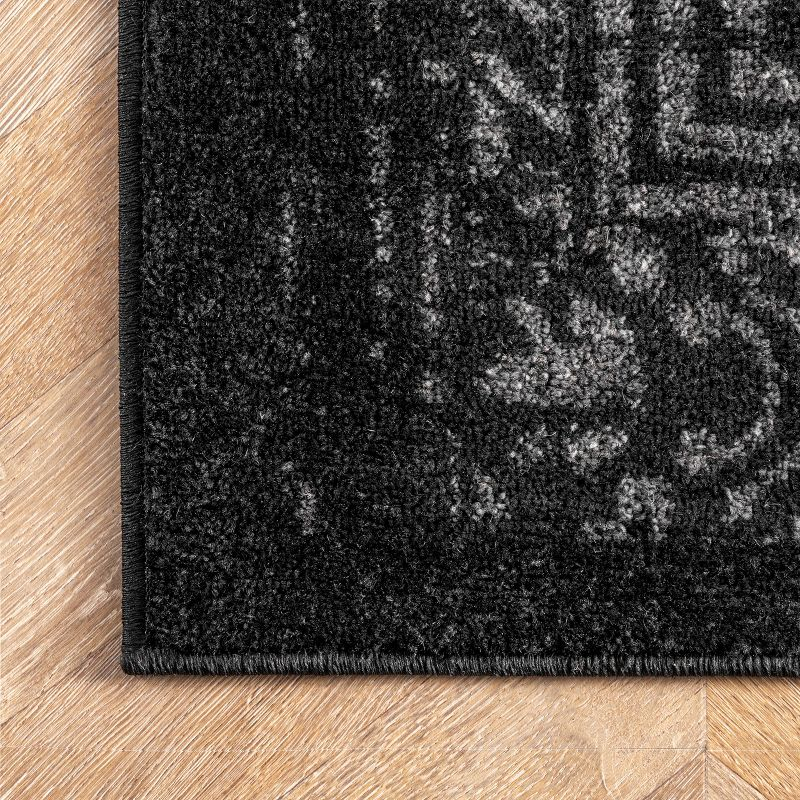 Nuloom Arlena Medallion 4x6 Indoor Area Rug for Living Room Bedroom Dining Room Kitchen, Black/Grey