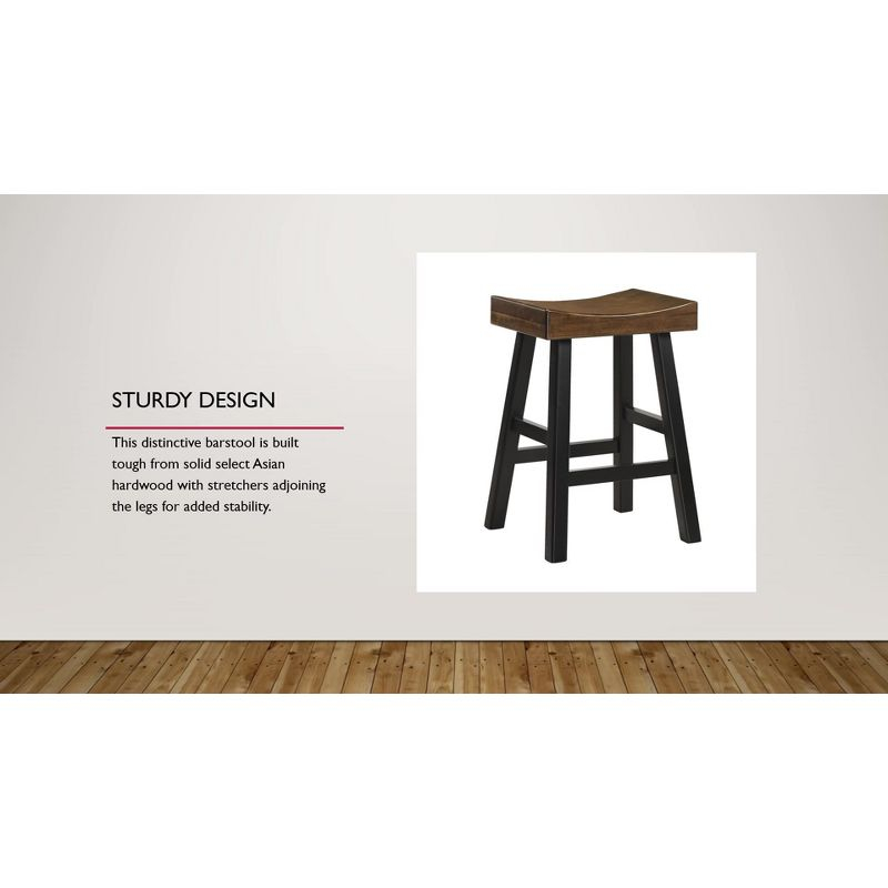 Carolina Living 24"Levi Counter Height Barstool Espresso Brown and Table: Solid Wood, Backless