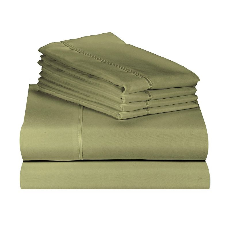 LuxClub 4 PC Olive Twin XL Silky Soft Cooling Deep Pocket Performance Sheet Set