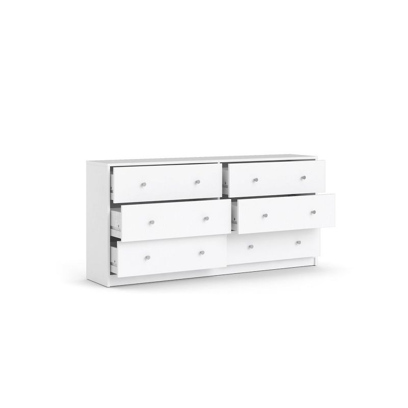 Tvilum Portland 6 Drawer Double Dresser, White