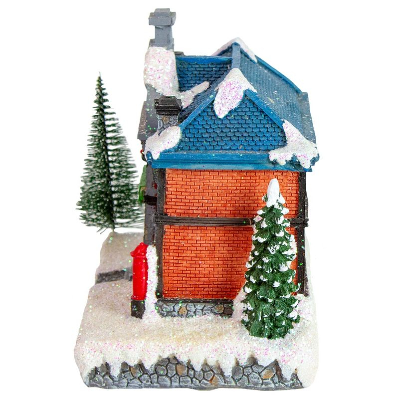 Northlight Seasonal 7" Red LED Lighted Post Office Christmas Village Decoration
