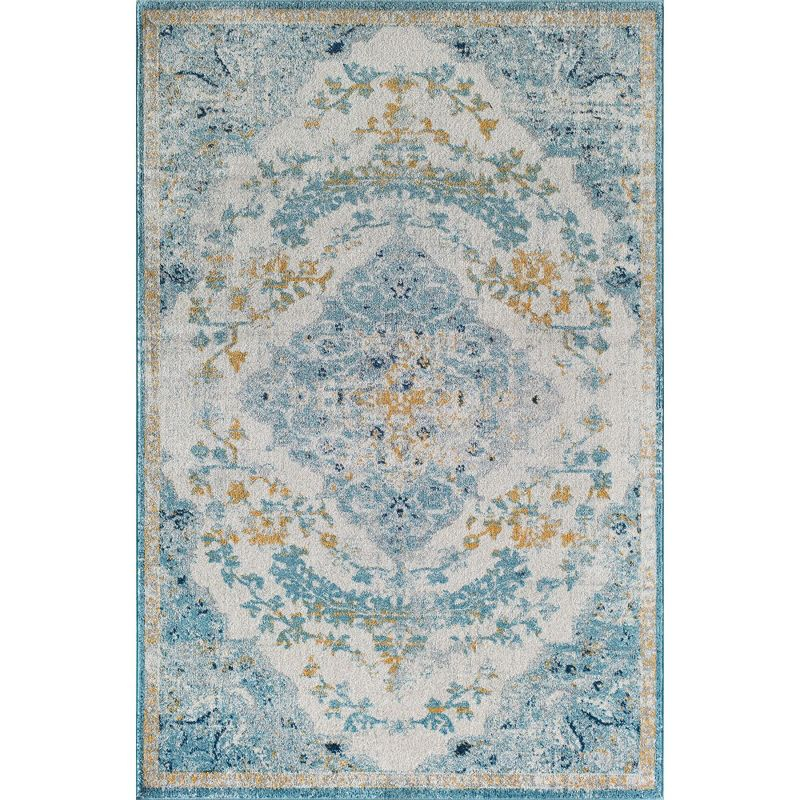 Rugs America Harper HY50C Fresh Chicory Transitional Vintage Ivory Area Rug for Dining Room Rug Neutral Rug Living Room Rug Kitchen, 2'6"x4'