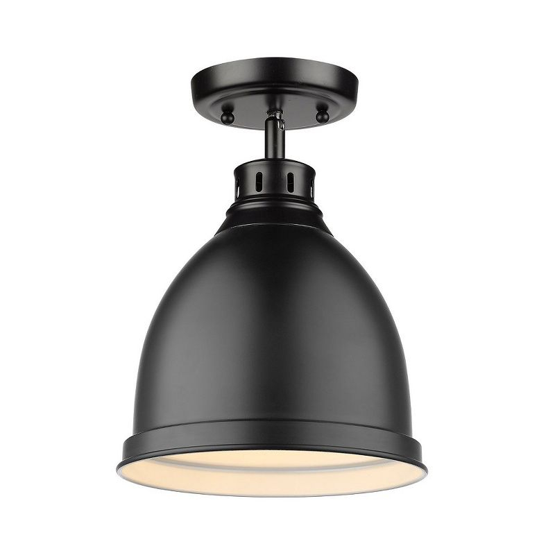 Golden Lighting Duncan 1-Light Flush Mount in Matte Black