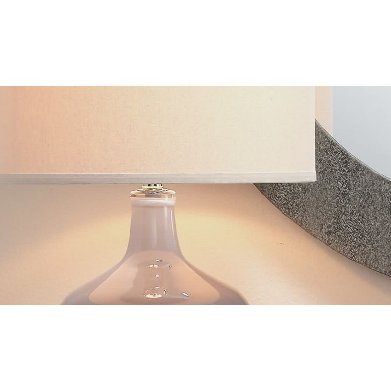 Splendor Home Plum Jar Ceramic Table Lamp with Drum Shade Gray : Modern Glossy Finish, 3-Way Switch, UL Listed