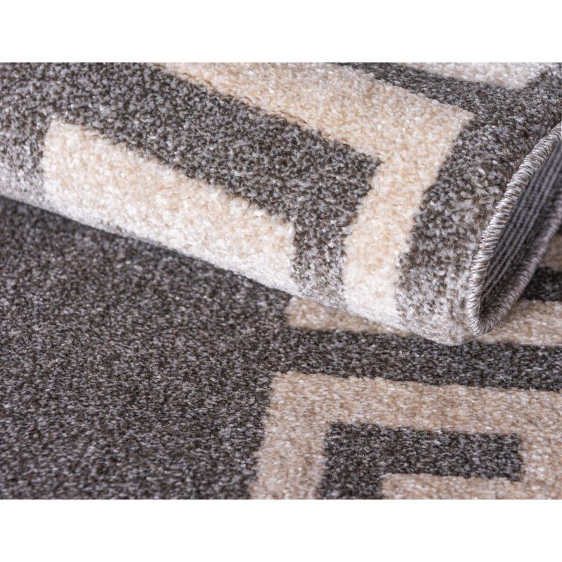 Unique Loom Athens Collection Area Rug - Modern (7' 1" x 10' Rectangle Gray/Beige)