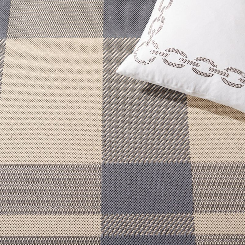 Courtyard CY6201 Power Loomed Indoor/Outdoor Area Rug - Grey/Bone - 4'x4' - Safavieh.