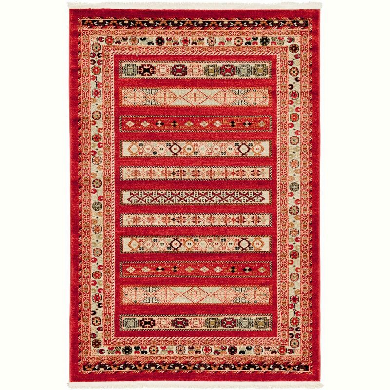 Unique Loom Fars Collection Area Rug - Pasadena (4' 1" x 6' 1" Rectangle Rust Red/Black)