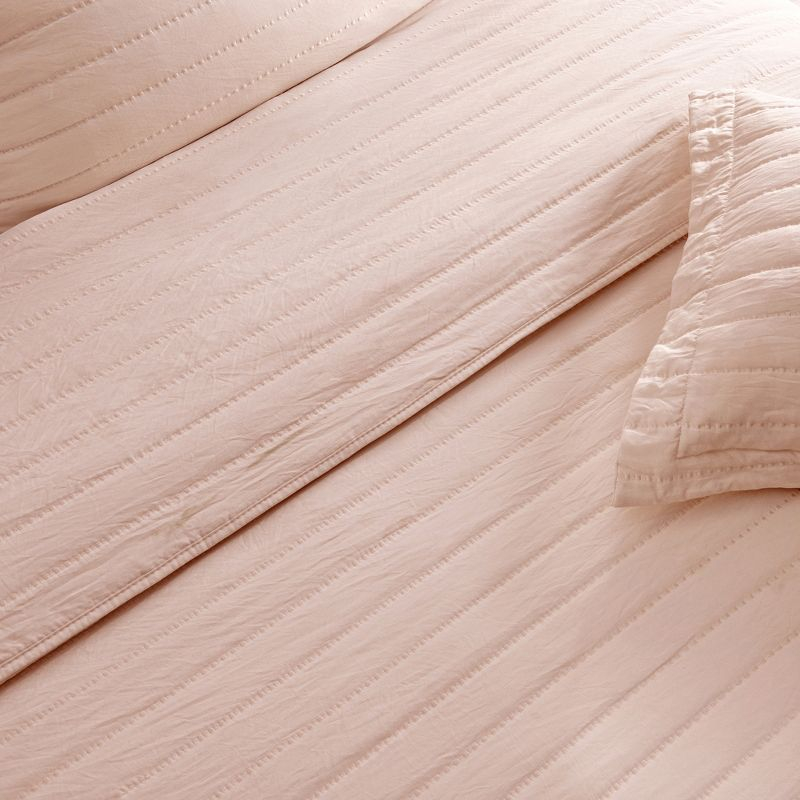 FreshFolds Solid Stitched Microfiber Quilt Set with Shams