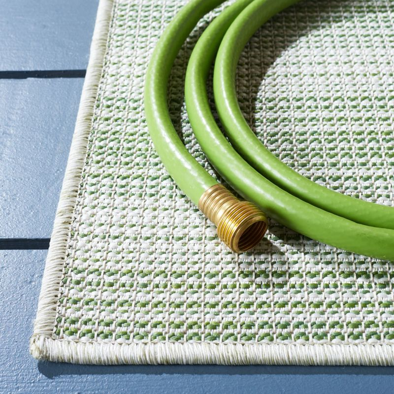 Hampton HTN231 Power Loomed Indoor/Outdoor Area Rug - Olive Green/Ivory - 8'9"x11'9" - Safavieh.