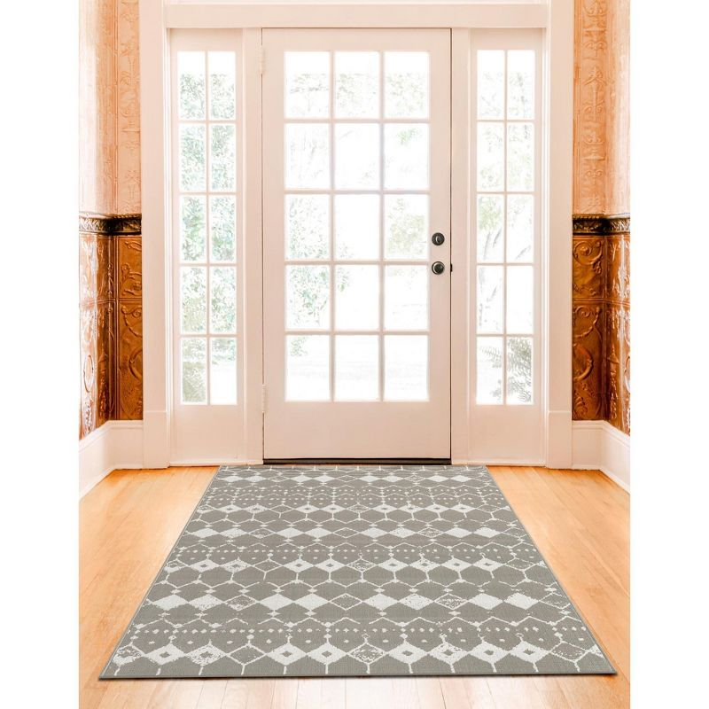 Unique Loom 7' 10 x 10' 0 Gray Outdoor Trellis Cardak Area Rug