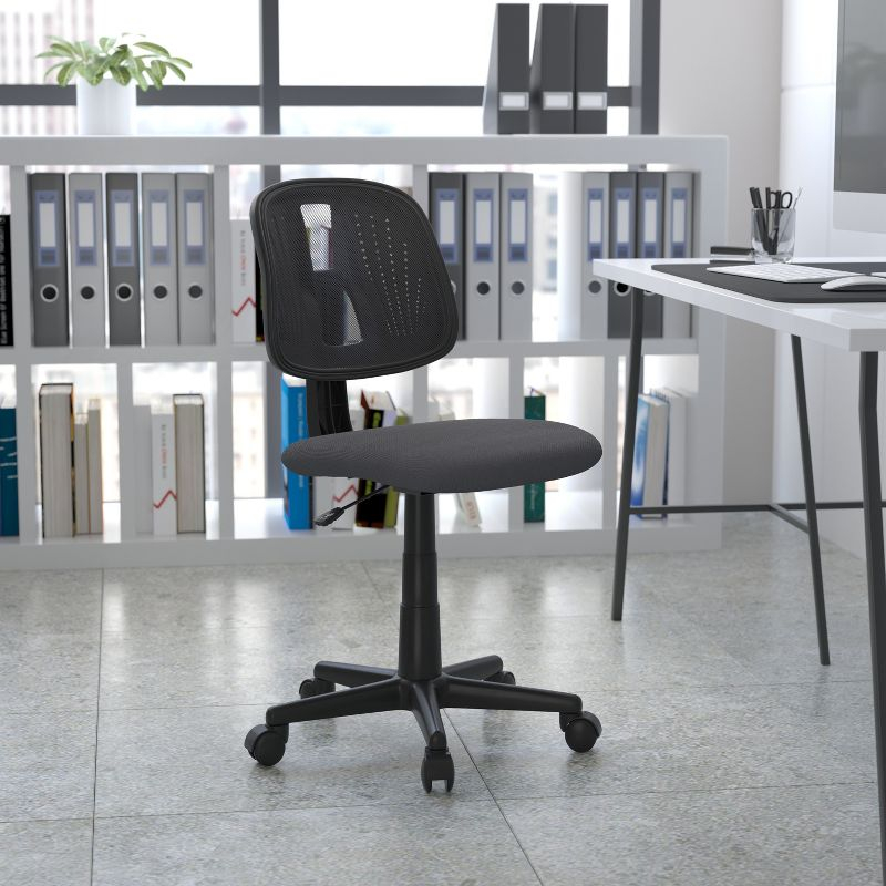 Flash Furniture Flash Fundamentals Mid-Back Gray Mesh Swivel Task Office Chair with Pivot Back