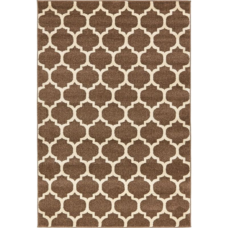 Unique Loom 4' 1 x 6' 1 Trellis Philadelphia Brown Area Rug