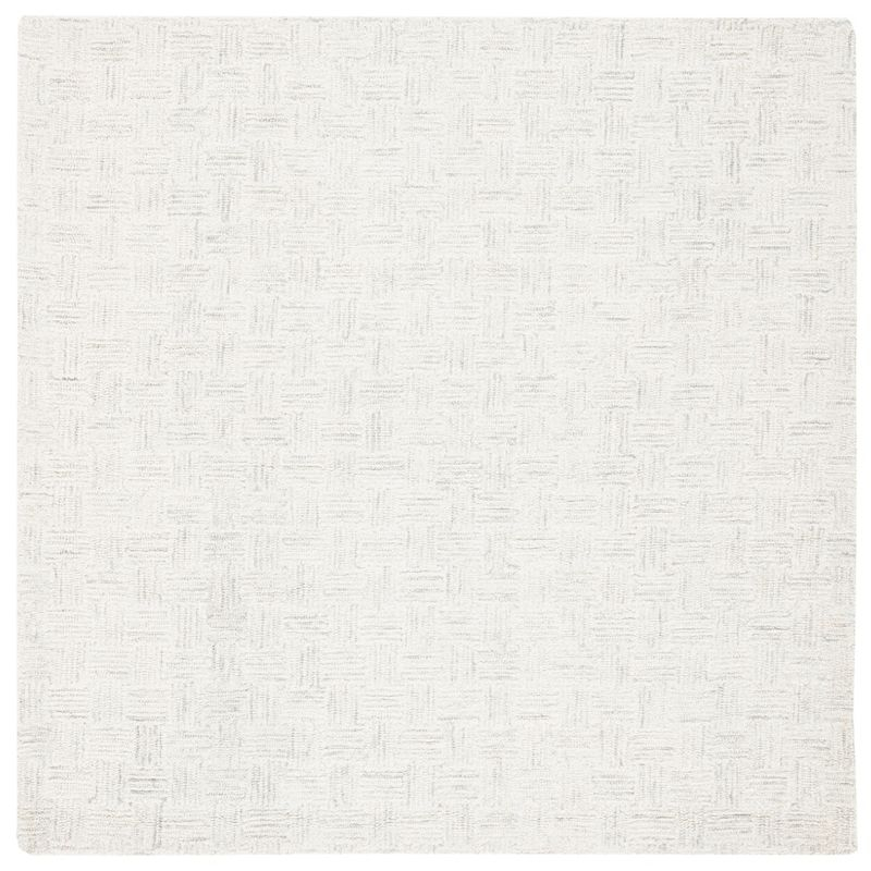 Micro-Loop MLP537 Hand Tufted Indoor Area Rug - Light Grey/Ivory - 5'x5' - Safavieh