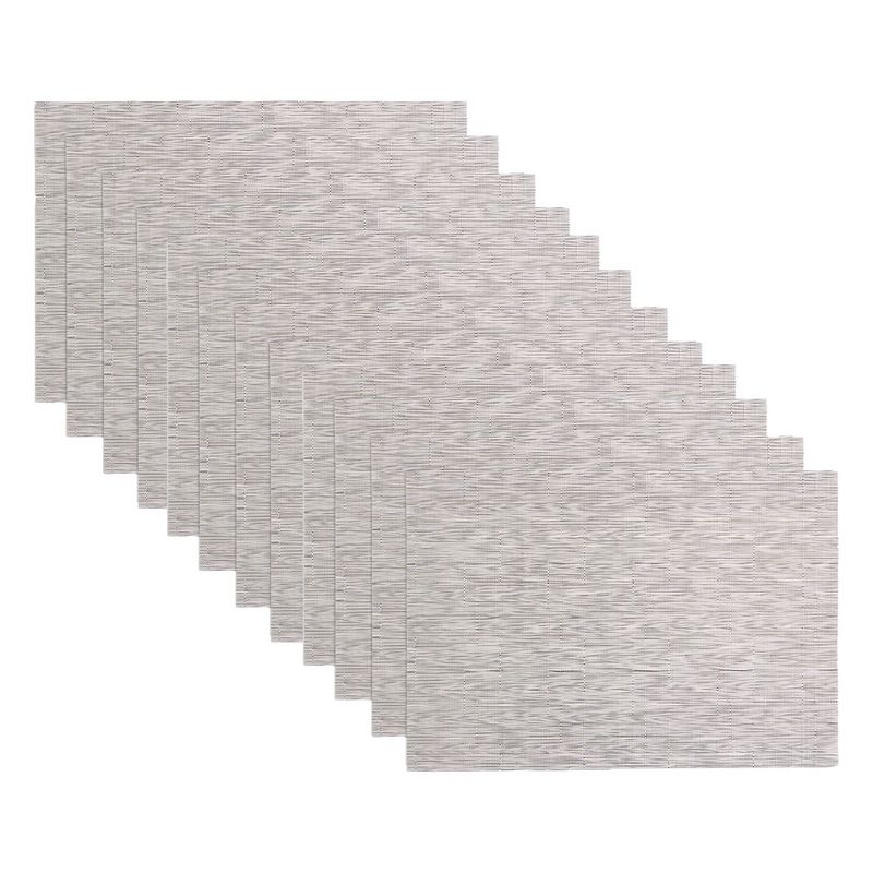 John Ritzenthaler Co. Reversible Indoor Outdoor Placemats, Set of Twelve, Grasscloth Oatmeal
