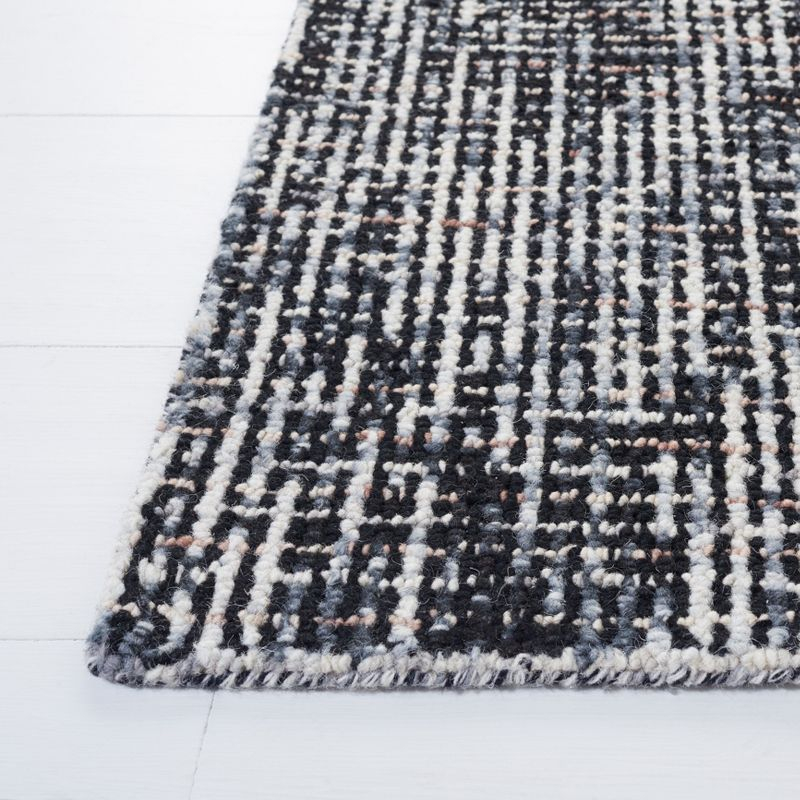 Abstract ABT468 Handmade Indoor Area Rug - Black/Grey - 6'x6' - Safavieh