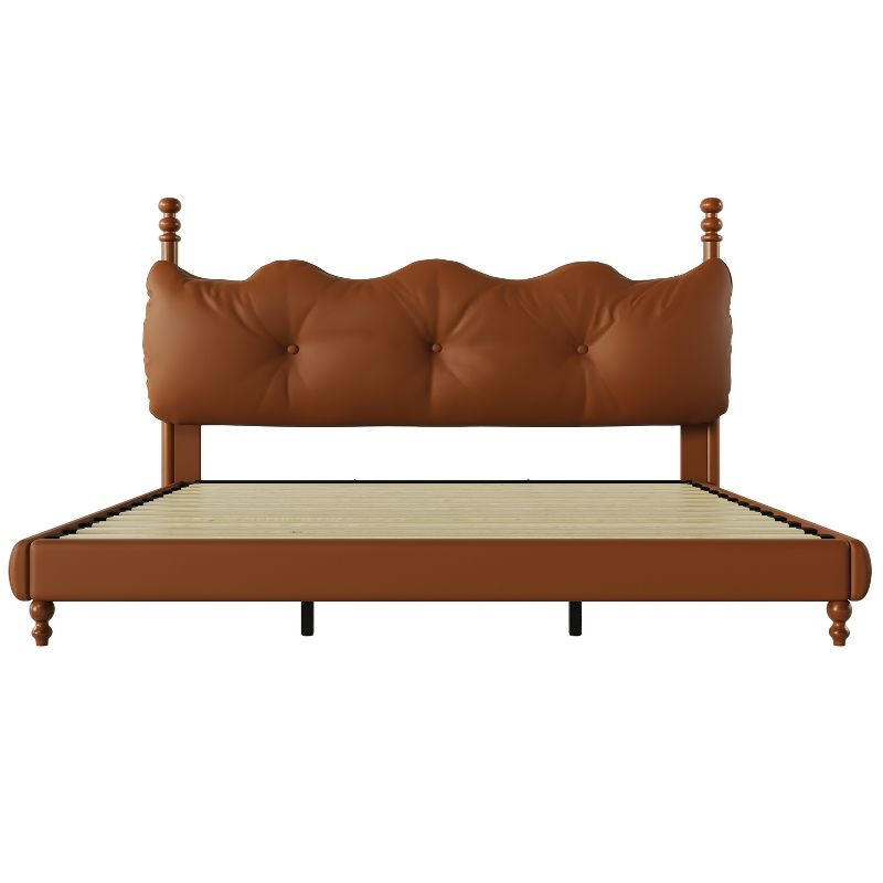 Christopher Knight Home Calka Modern Faux Leather Upholstered Coffee Bed with Headboard, California King