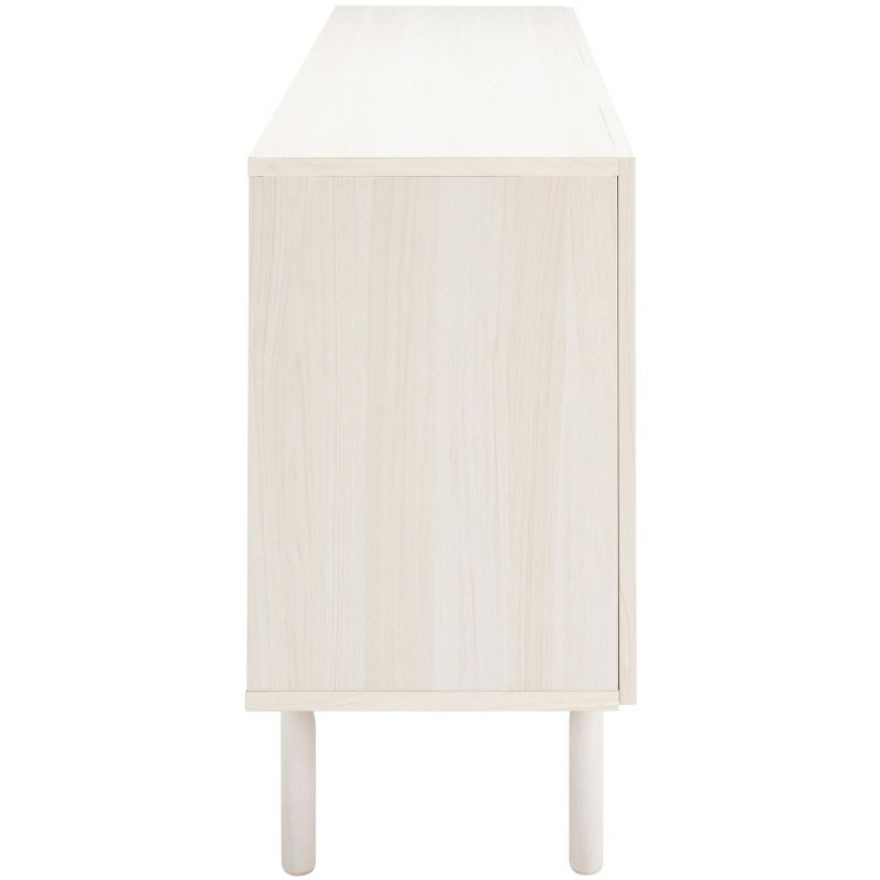 Piran 4 Door 2 Shelf Media Stand - MED9611 - Bleached White/Gold - Safavieh