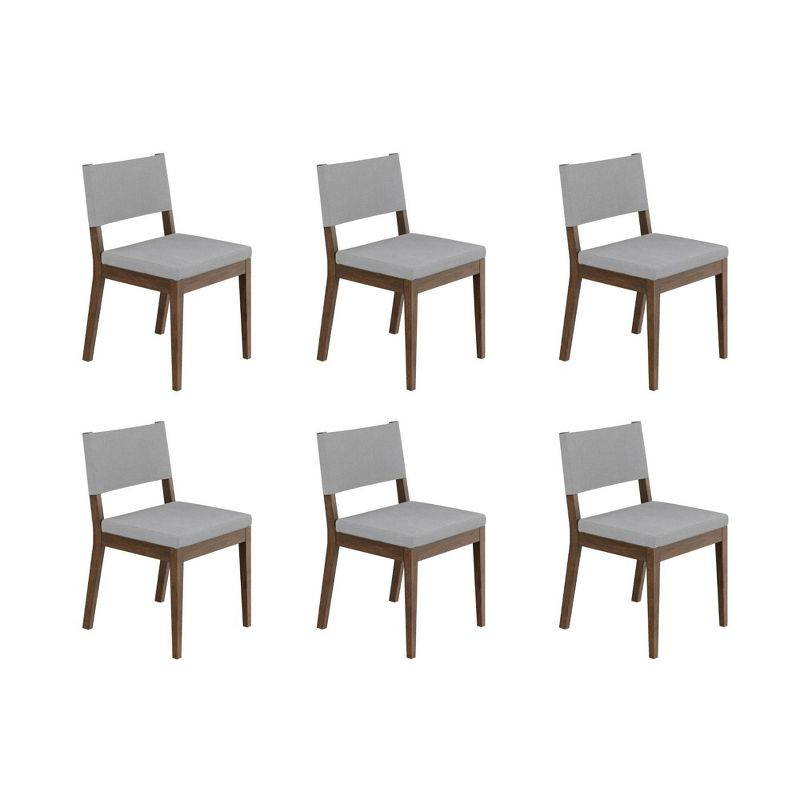 Nathan James Set of 6 Linus Dining Chair Light Gray