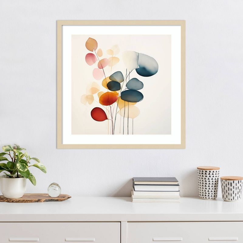 Amanti Art 25"x25" Fluid Floral Artistry II by Irena Orlov Wood Framed Wall Art Print