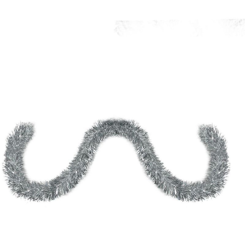 Northlight 50' x 4" Unlit Shiny Silver 6-Ply Foil Tinsel Christmas Garland