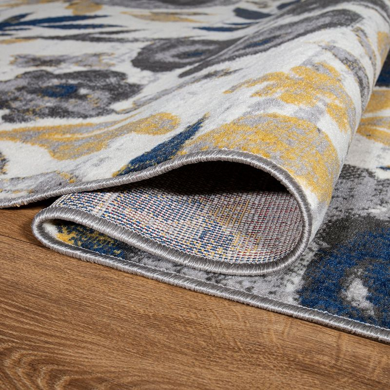World Rug Gallery Vintage Modern Floral Area Rug - Cream 5' x 7':  Low Pile,  Stain-Resistant,  Machine Made,  Indoor Use