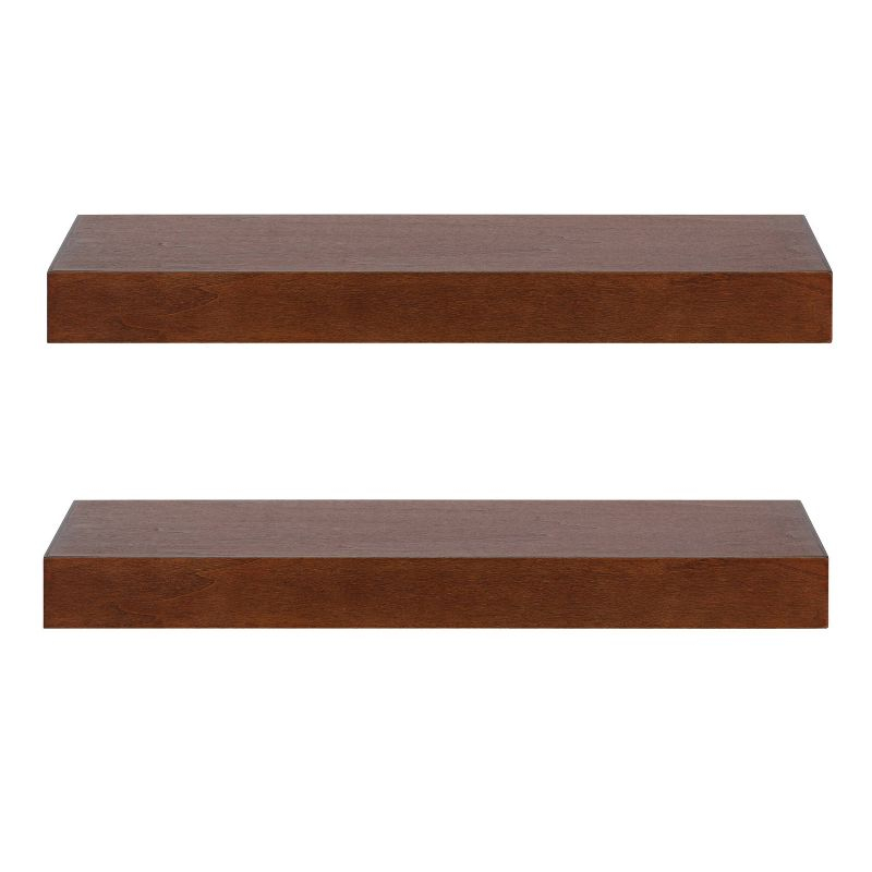 2pc 24" Havlock Wood Shelf Set Walnut Brown - Kate & Laurel All Things Decor: Easy Install, Storage Display