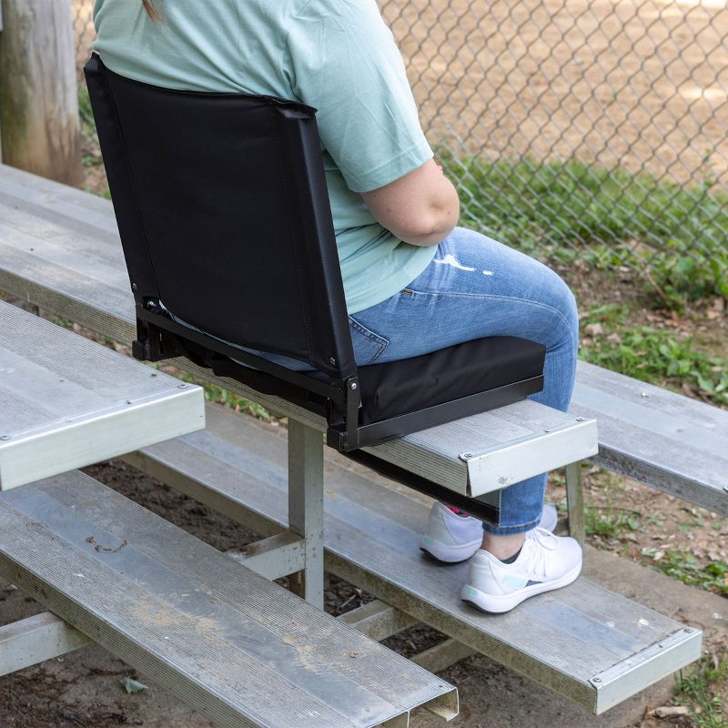 Home-Complete Bleacher Seat Stadium Cushion, Black