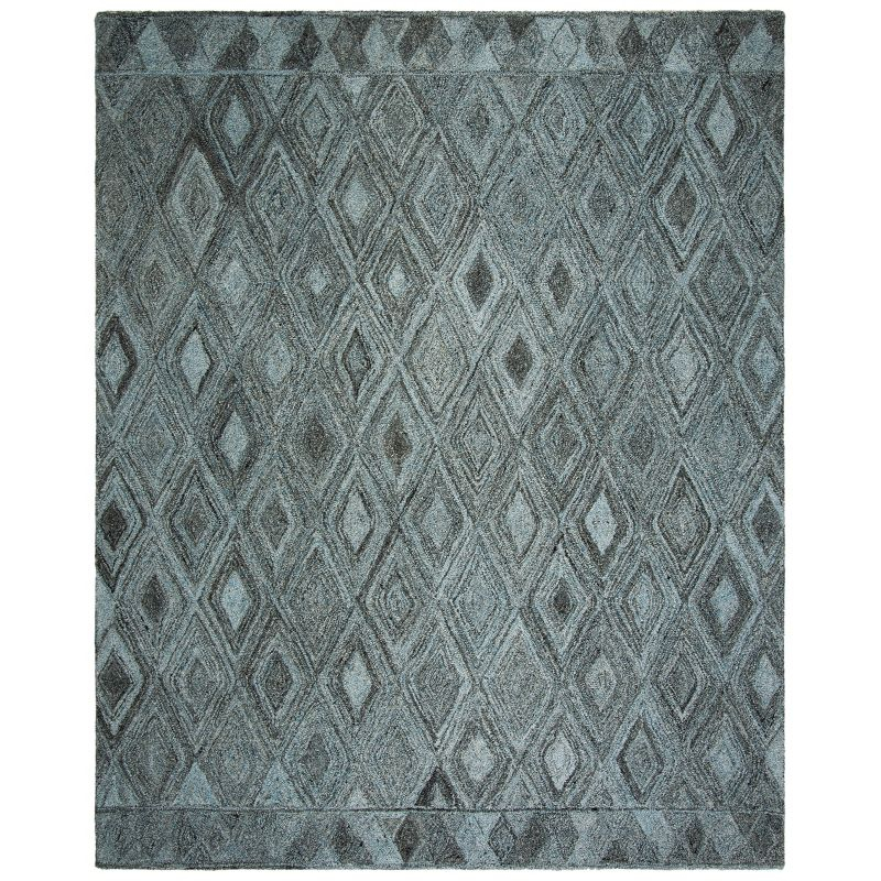 Abstract ABT618 Handmade Indoor Area Rug - Blue/Black - 8'x10' - Safavieh