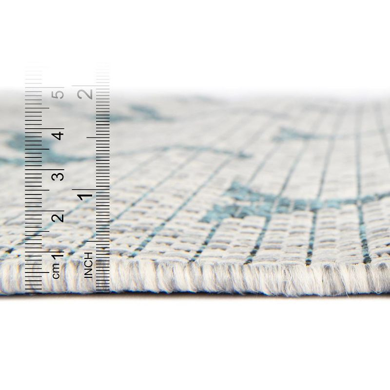 Unique Loom 2' 0 x 6' 1 Runner Indoor/Outdoor Trellis Gray Runner Rug