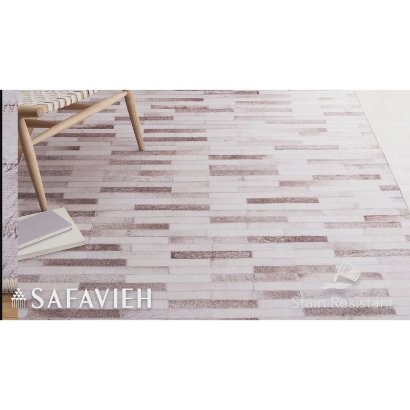 Faux Hide FAH500 Power Loomed Machine Washable Area Rug - Beige/Brown - 6'x6' - Safavieh.