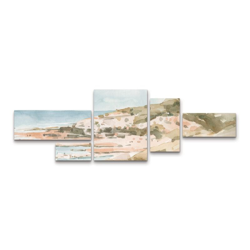 Trademark Fine Art Emma Caroline  Neutral Seaside II 5 Piece Panel Set Art