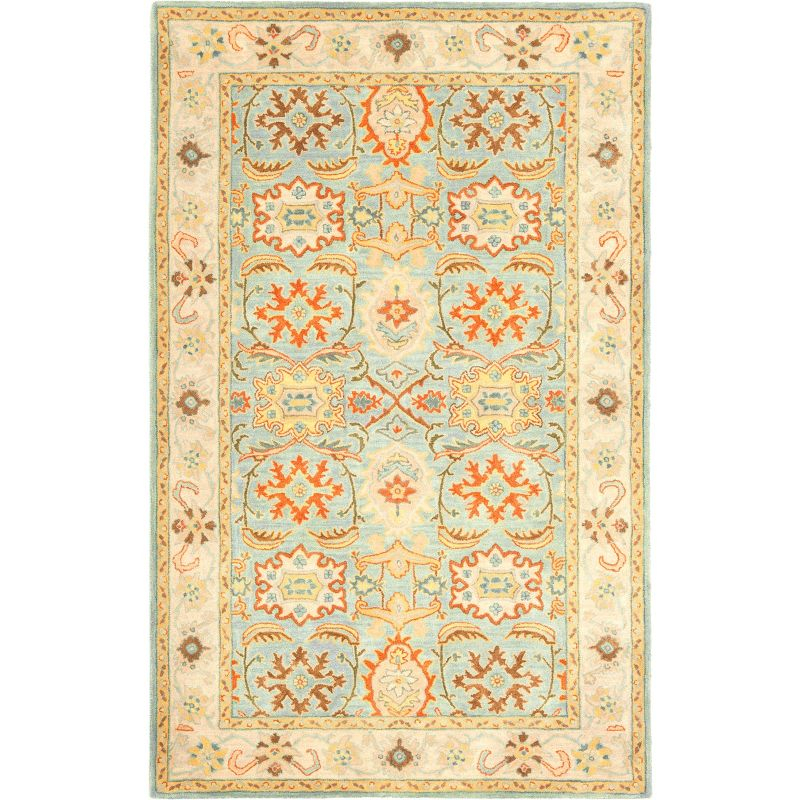 Heritage HG734 Handmade Area Rug - 5'x8' - Light Blue/Ivory - Safavieh