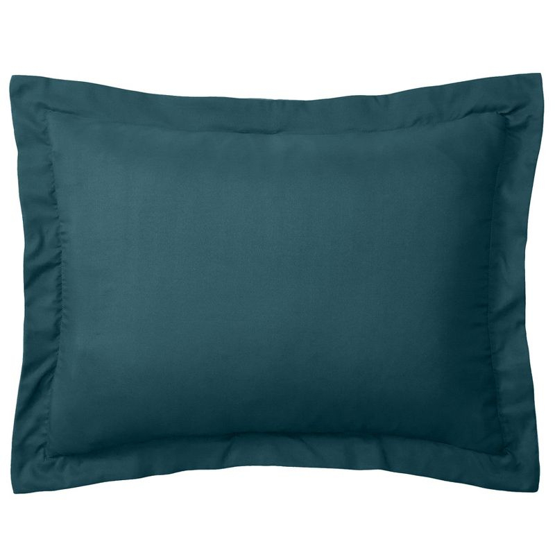BrylaneHome BH Studio Reversible Pillow Sham - Standard, Peacock Turquoise