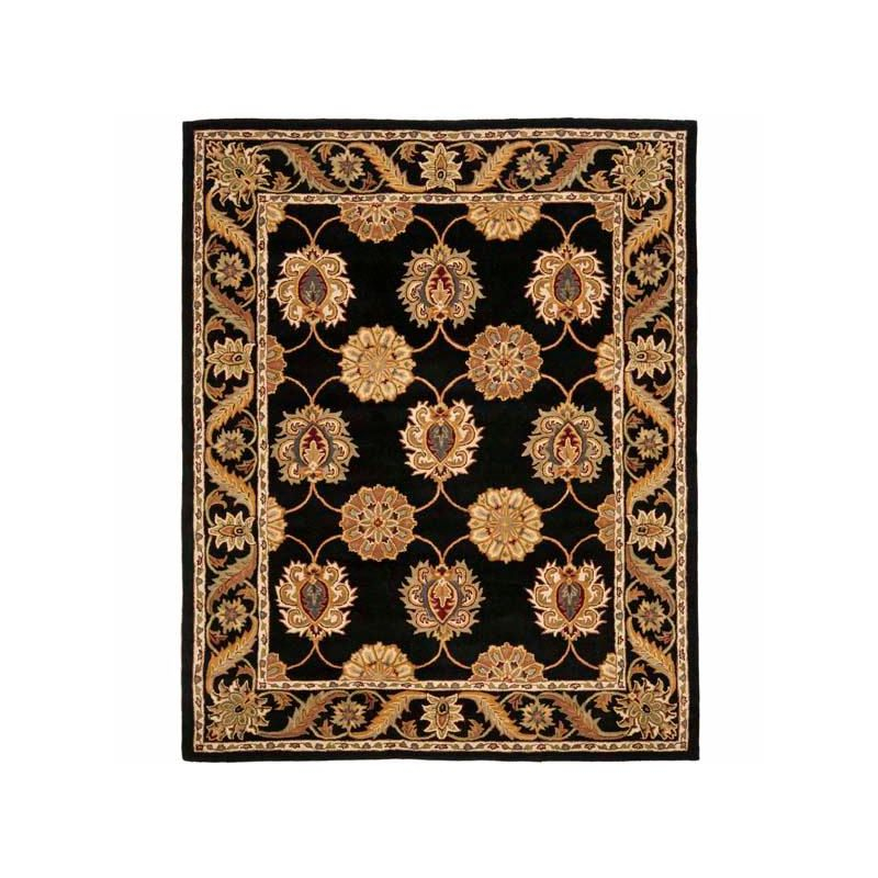 Heritage HG314 Handmade Area Rug - 4'x6' - Black - Safavieh