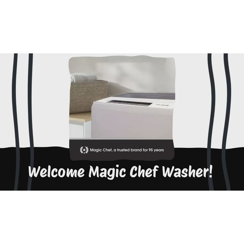 Magic Chef Portable Compact Top Load Washer with 6 Fully Automatic Wash Cycles and Water Pump Filtration for Laundry Use, Silver