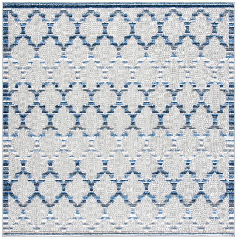 Cabana CBN333 Loomed Indoor Area Rug - Grey/Blue - 6'7"x6'7" - Safavieh