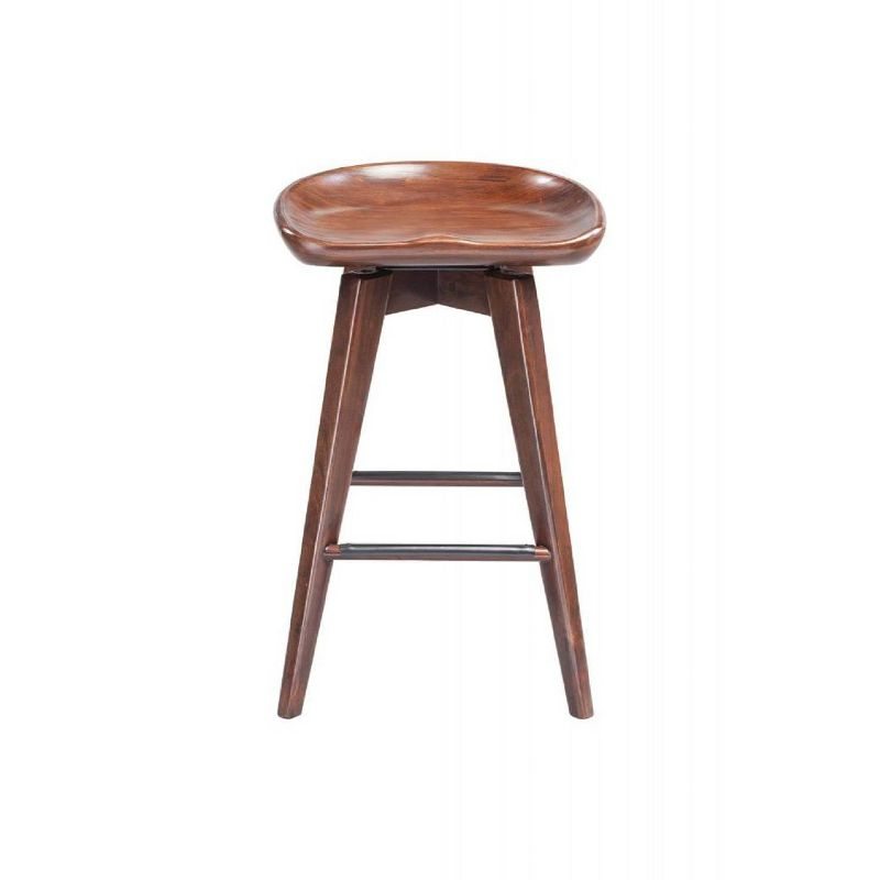 24" Bali Swivel Counter Height Barstool: Wood Frame, Backless - Boraam
