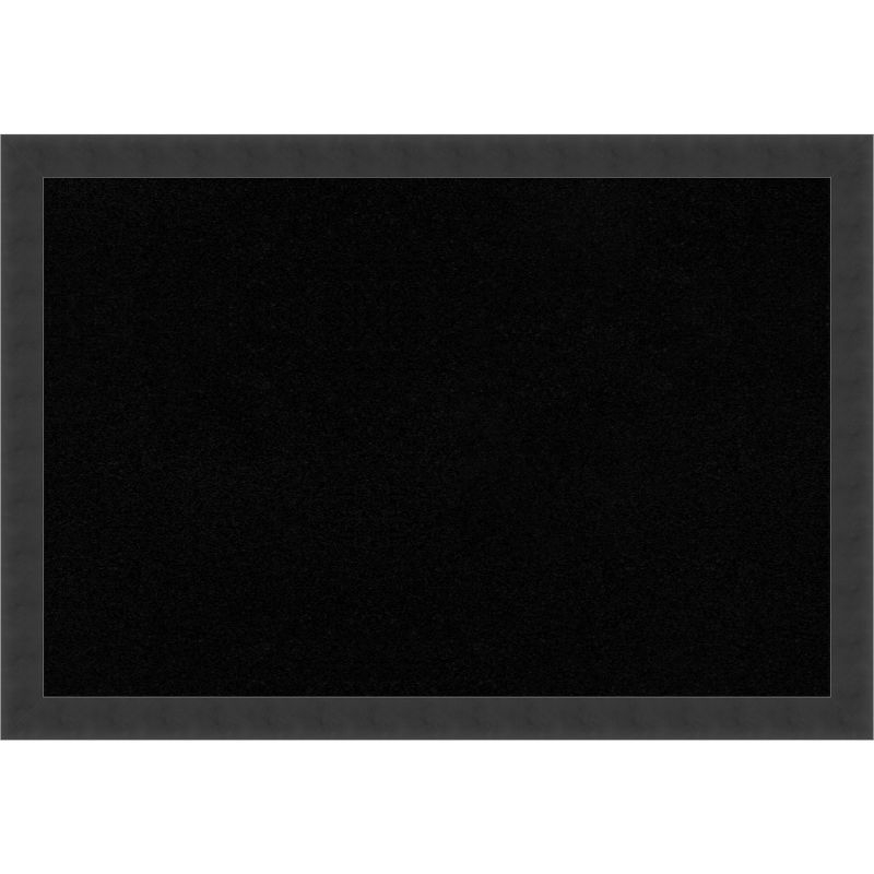 Amanti Art Black Cork Board Wood Framed Mezzanotte Black Bulletin Board 26 in. x 18 in.