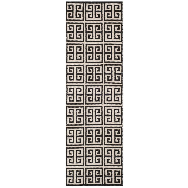 Montauk MTK724 Hand Woven Indoor Runner Rug - Black/Ivory - 2'3"x7' - Safavieh.