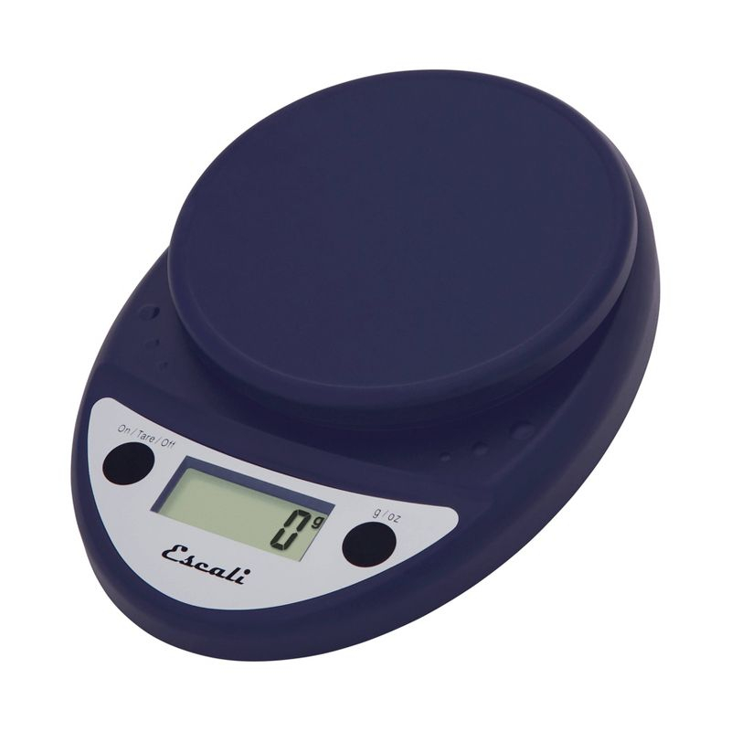Escali Primo Digital Kitchen Scale Blue: LCD Display, 11 lb Capacity, Automatic Shut-Off, Metric Conversion