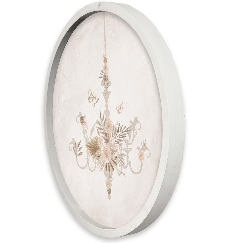 Creative Products Boho Chandelier 20 x 20 Round White Framed Print