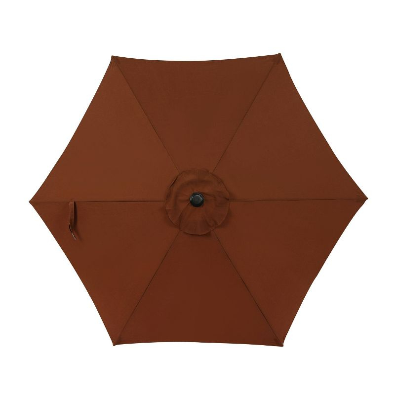 7.5' Hexagon Bistro Market Umbrella with Push-Button Tilt - Island Umbrella: Rust-Resistant, Wind Vent