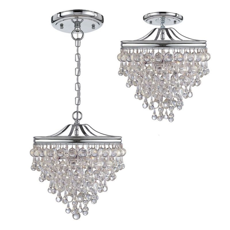Crystorama Lighting Calypso 3 - Light Semi-Flush Mount in  Vibrant Bronze