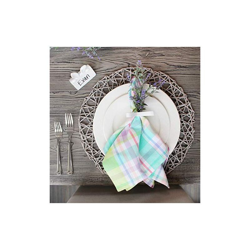 AuldHome Design Bunny Napkin Rings, 4pc Set; Easter and Holiday Rabbit Ear Wooden Napkin Rings