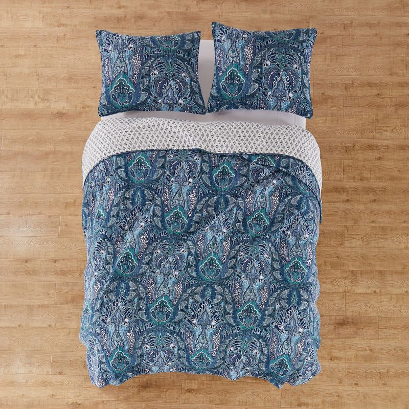Bellamy Teal Quilt Set - One Twin/Twin XL Quilt and One Standard Sham - Levtex Home