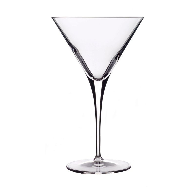 Luigi Bormioli Crescendo Martini Glasses, Set of 4 - 10 oz Lead-Free Crystal Glass with Titanium Reinforced Stems & Laser Cut Rim